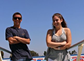 Sunset league Diving Champs - Jake Butler and Mary Sojian of Los Alamitos High School.